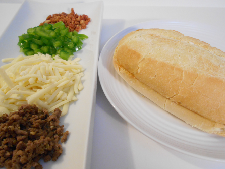 Ingredients for Bacon Mozza Melt Bun 