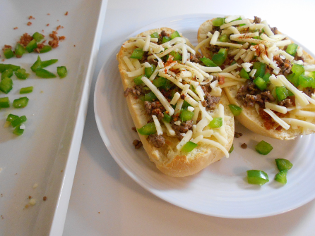 Ingredients on Plates -Recipe Bacon Mozza Melt 