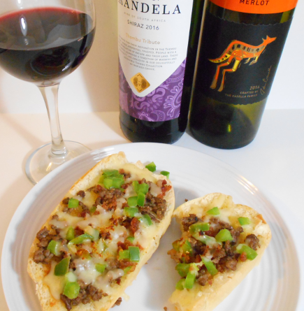 Wine Selection with Recipe - Bacon Mozza Melt Bun