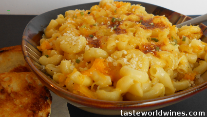 Cheesy Pasta Recipe and Wine Selection