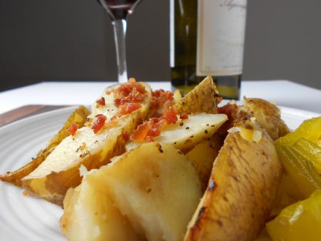 Crockpot Wedges with Meaty Bacon Bits and Oigatsuo Sauce