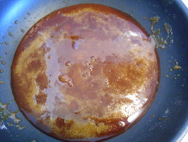 Flan Sugar in Pan Melted