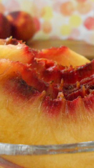 Freshly Sliced Peaches with Sweet Moscato Wine 